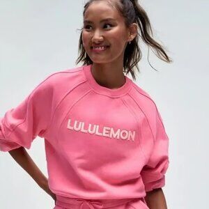 Lululemon Scuba Oversized Pullover Wordmark Sakura Pink Size M/L